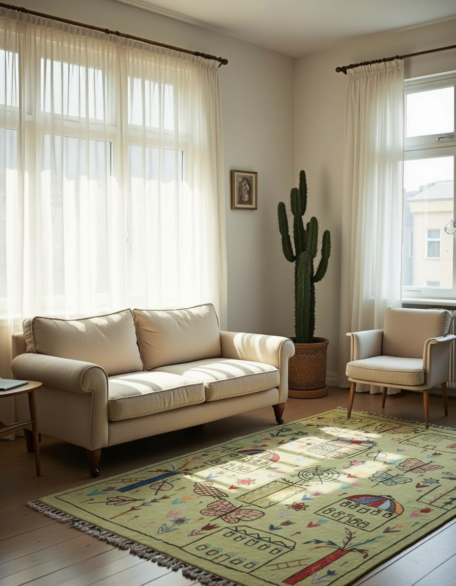 Suzani Hand Embroidered Kilim - Size: 180 x 120 cm