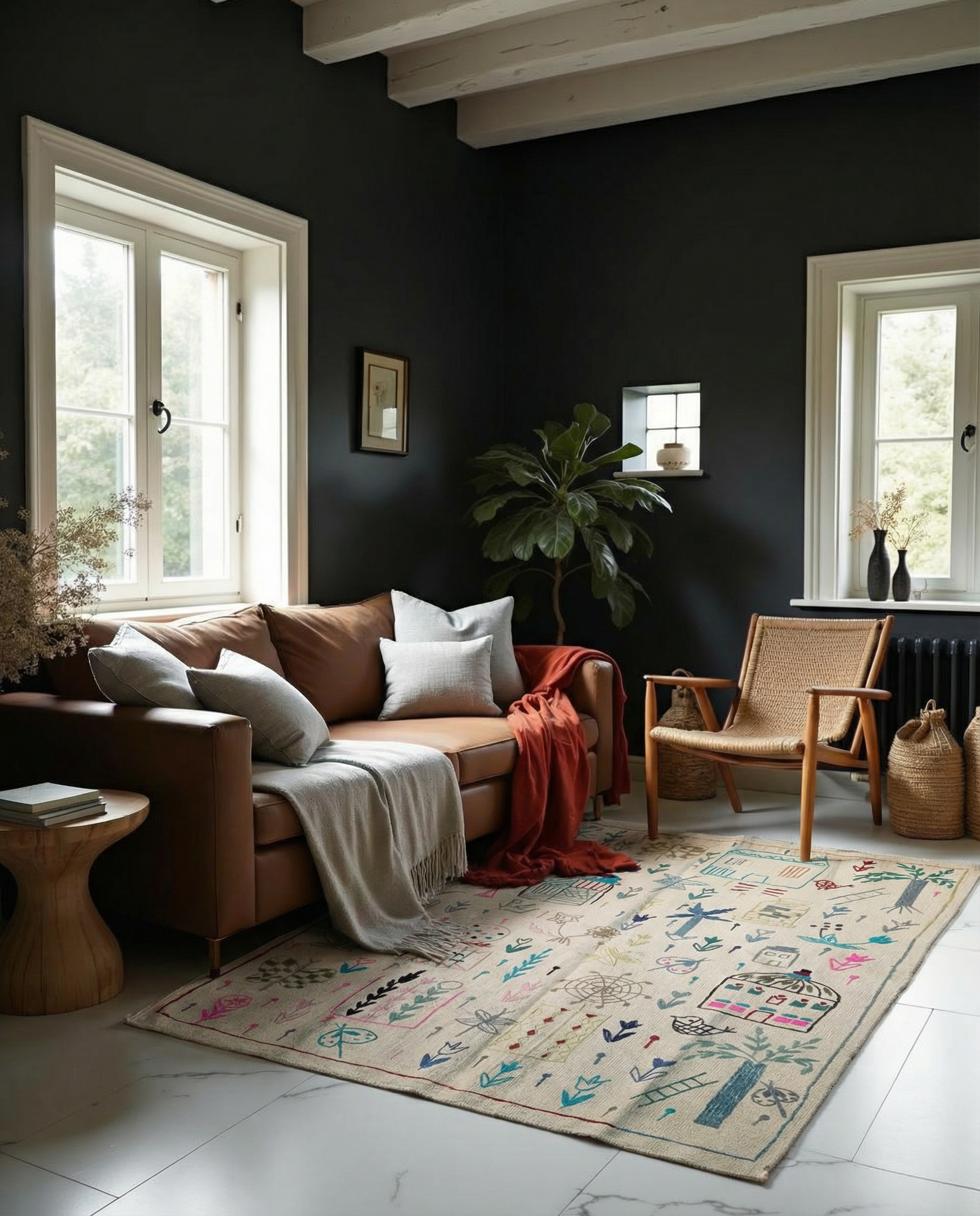 Suzani Hand Embroidered Kilim - Size: 180 x 120 cm