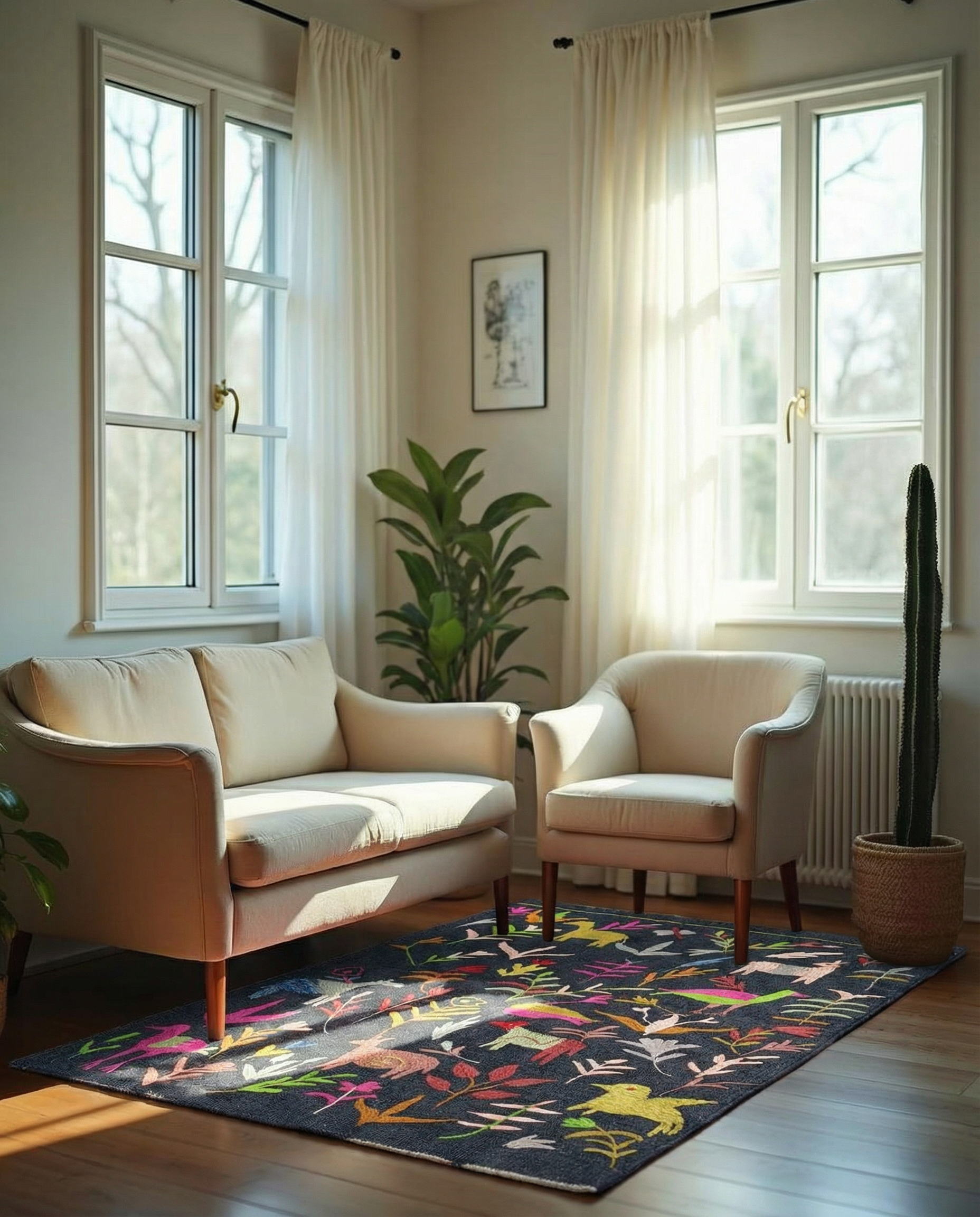 Suzani Hand Embroidered Kilim - Size: 120 x 80 cm