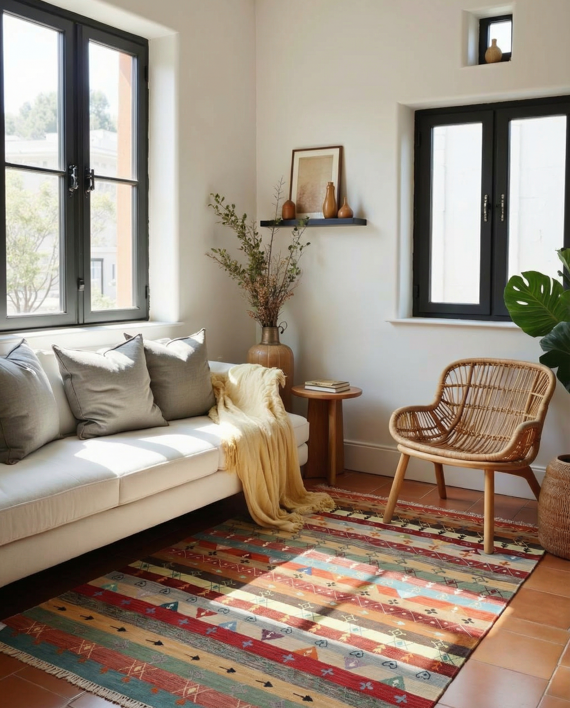 Suzani Hand Embroidered Kilim - Size: 213 x 150 cm