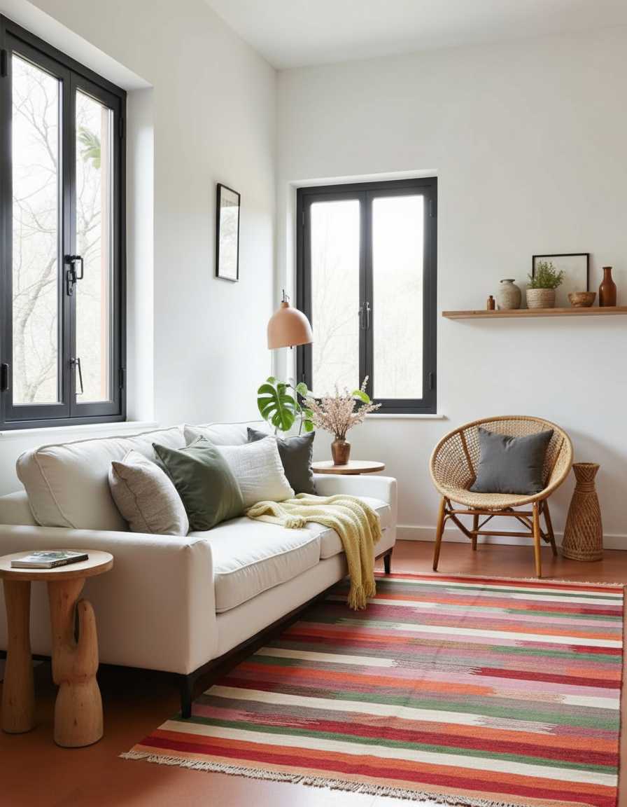 Scandinavian Kilim Rug - Size: 175 x 125 cm