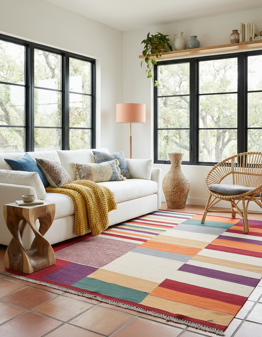 Scandinavian Kilim Rug - Size: 180 x 120 cm