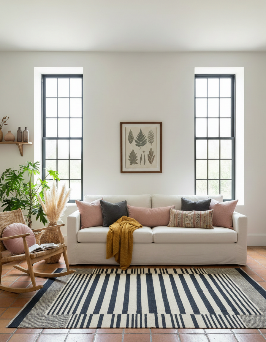 Scandinavian Kilim Rug - Size: 180 x 120 cm