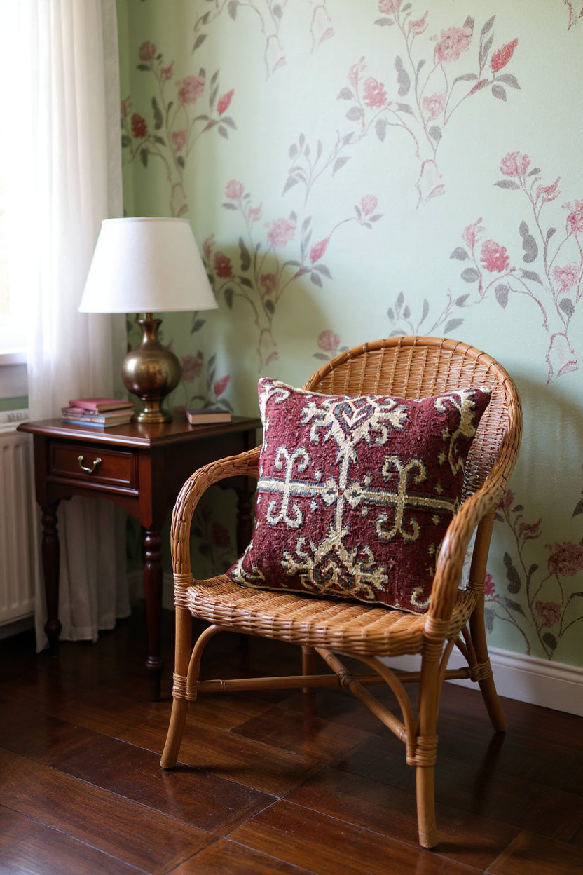 Turkish Kilim Vintage Cushion Cover - 40 x 40 cm