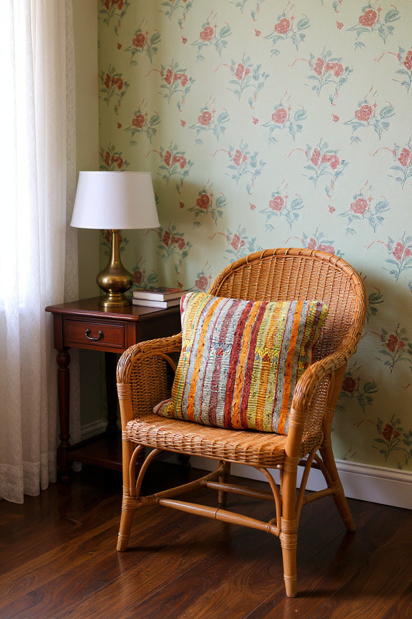 Turkish Kilim Vintage Cushion Cover - 40 x 40 cm