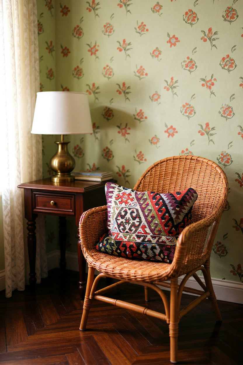 Turkish Kilim Vintage Cushion Cover - 54 x 42 cm