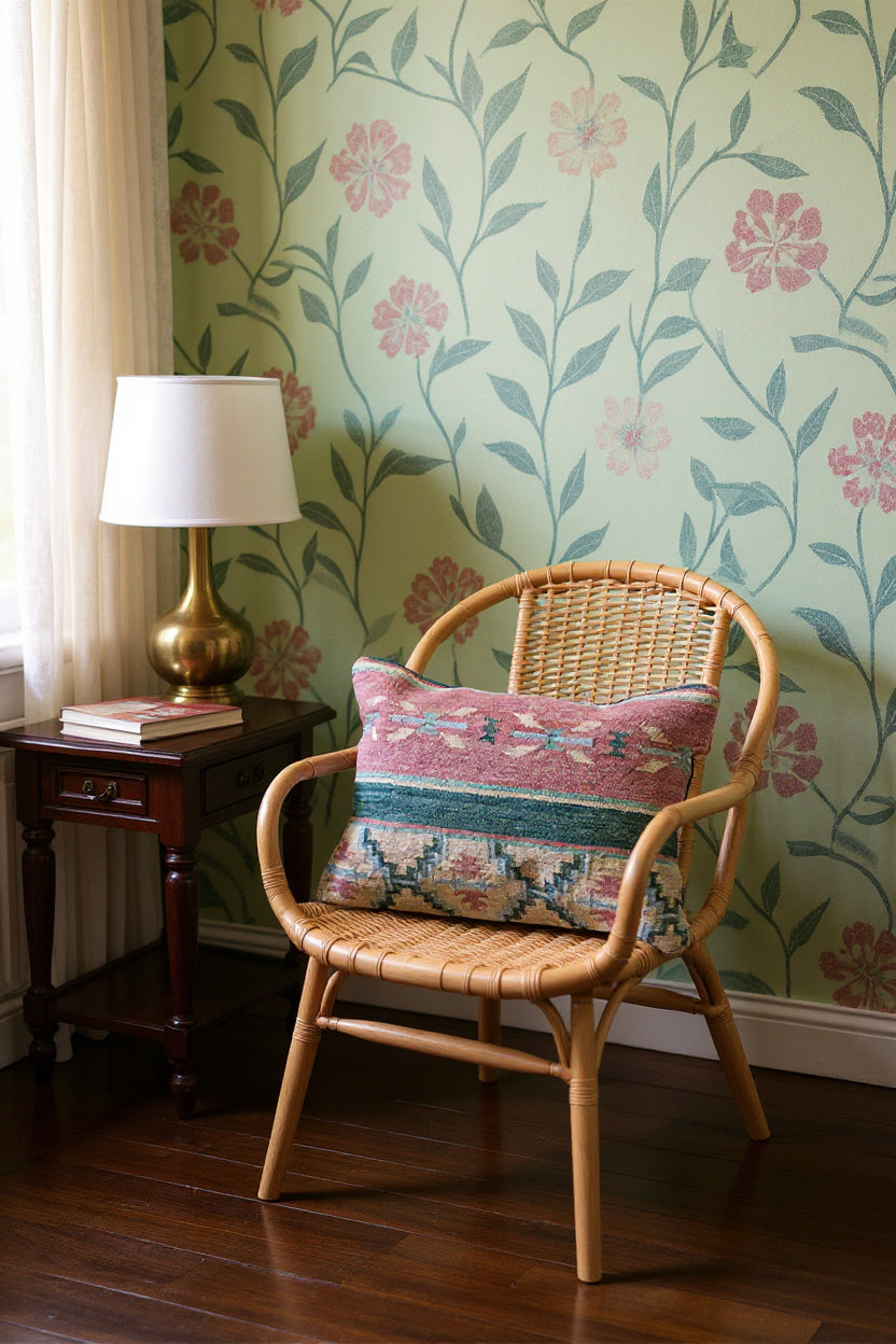 Turkish Kilim Vintage Cushion Cover - 58 x 40 cm