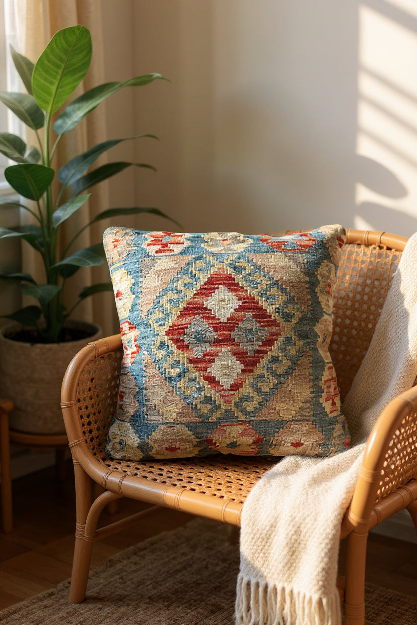 Afghan Kilim Cushion Cover - 45 x 45 cm