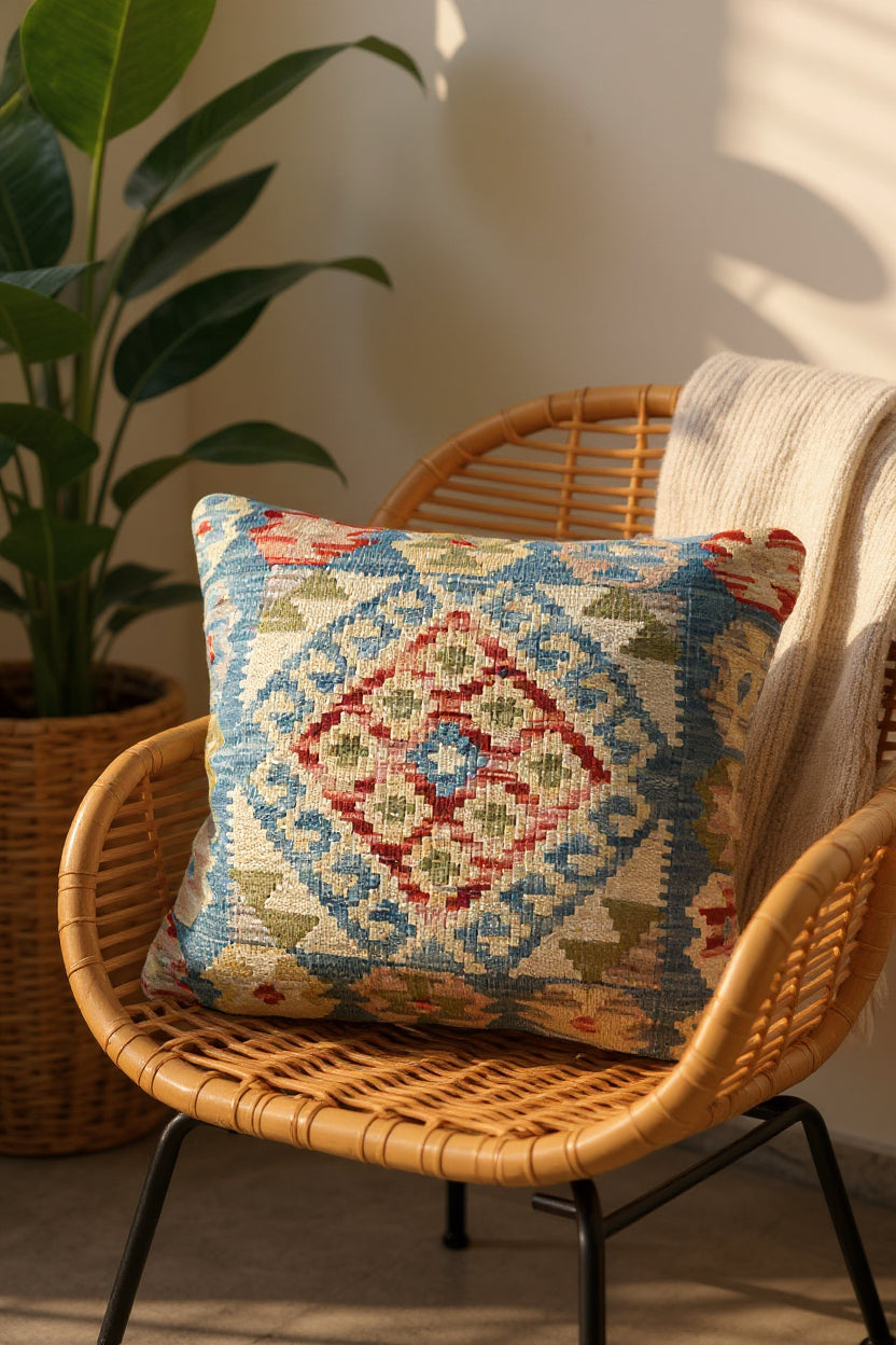 Afghan Kilim Cushion Cover - 45 x 45 cm