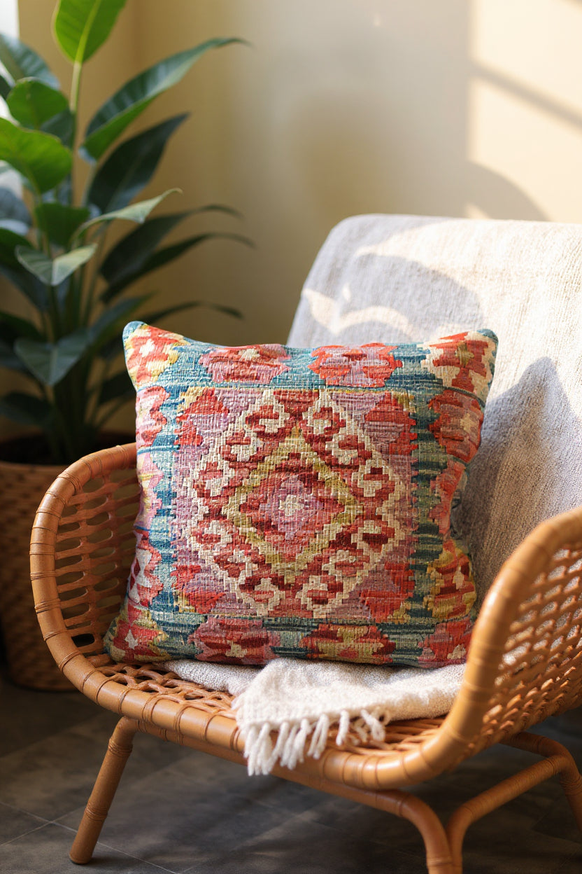 Afghan Kilim Cushion Cover - 45 x 45 cm