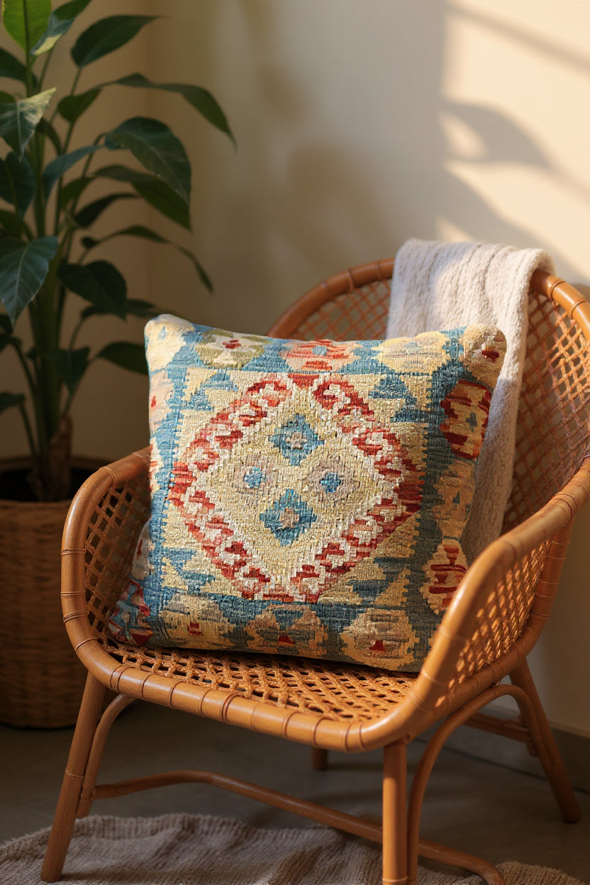 Afghan Kilim Cushion Cover - 45 x 45 cm