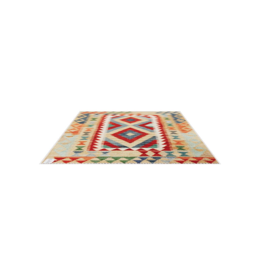 Maimana Kilim - 125 × 86 cm (4'1" x 2'10")