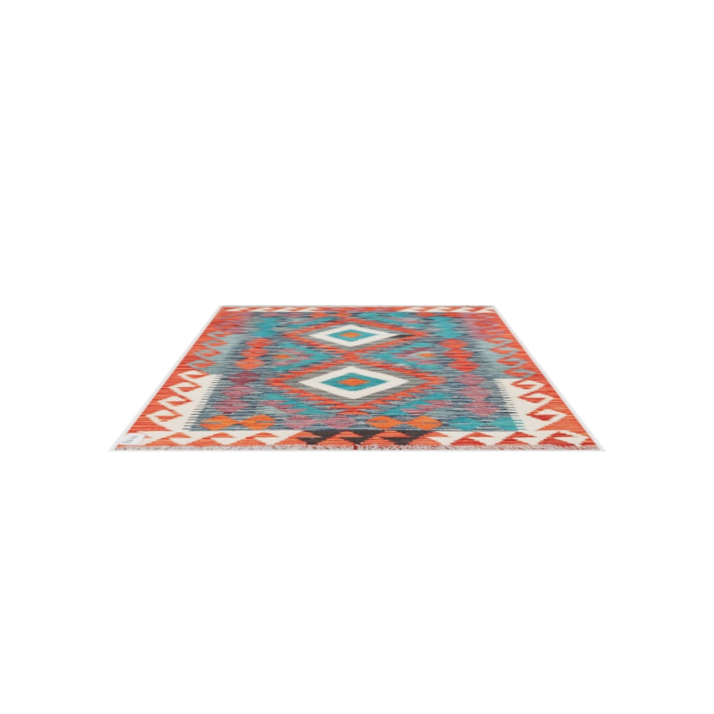 Maimana Kilim - 126 × 86 cm (4'2" x 2'10")