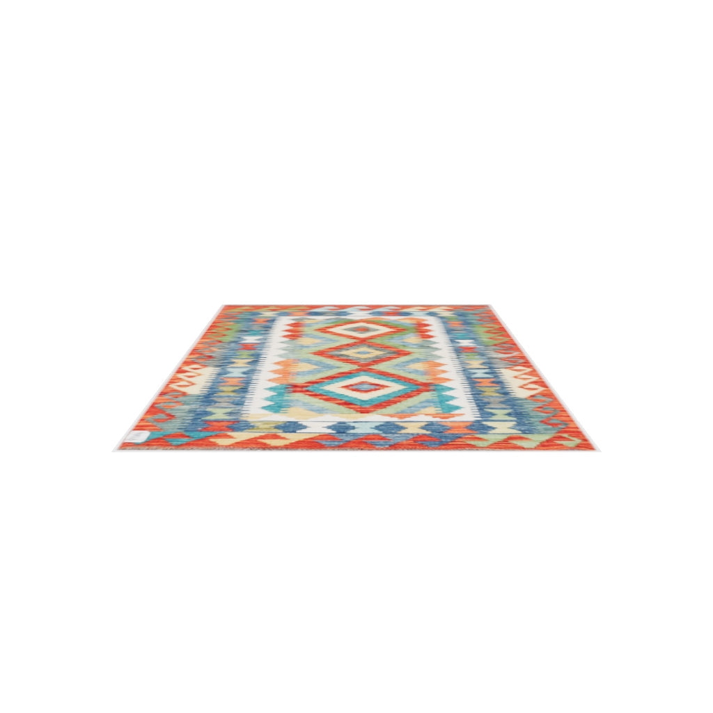 Maimana Kilim - 128 × 85 cm (4'2" x 2'9")