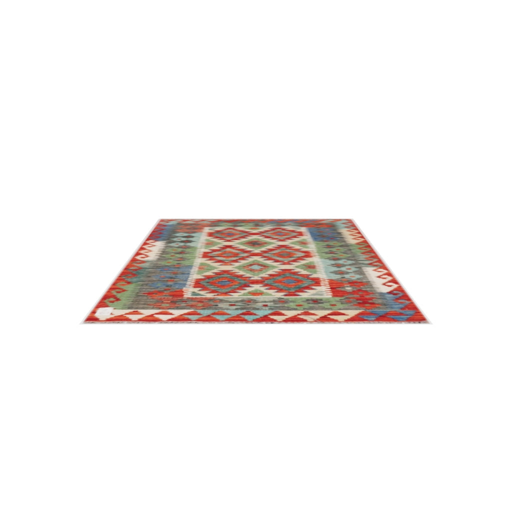 Maimana Kilim - 127 × 85 cm (4'2" x 2'9")