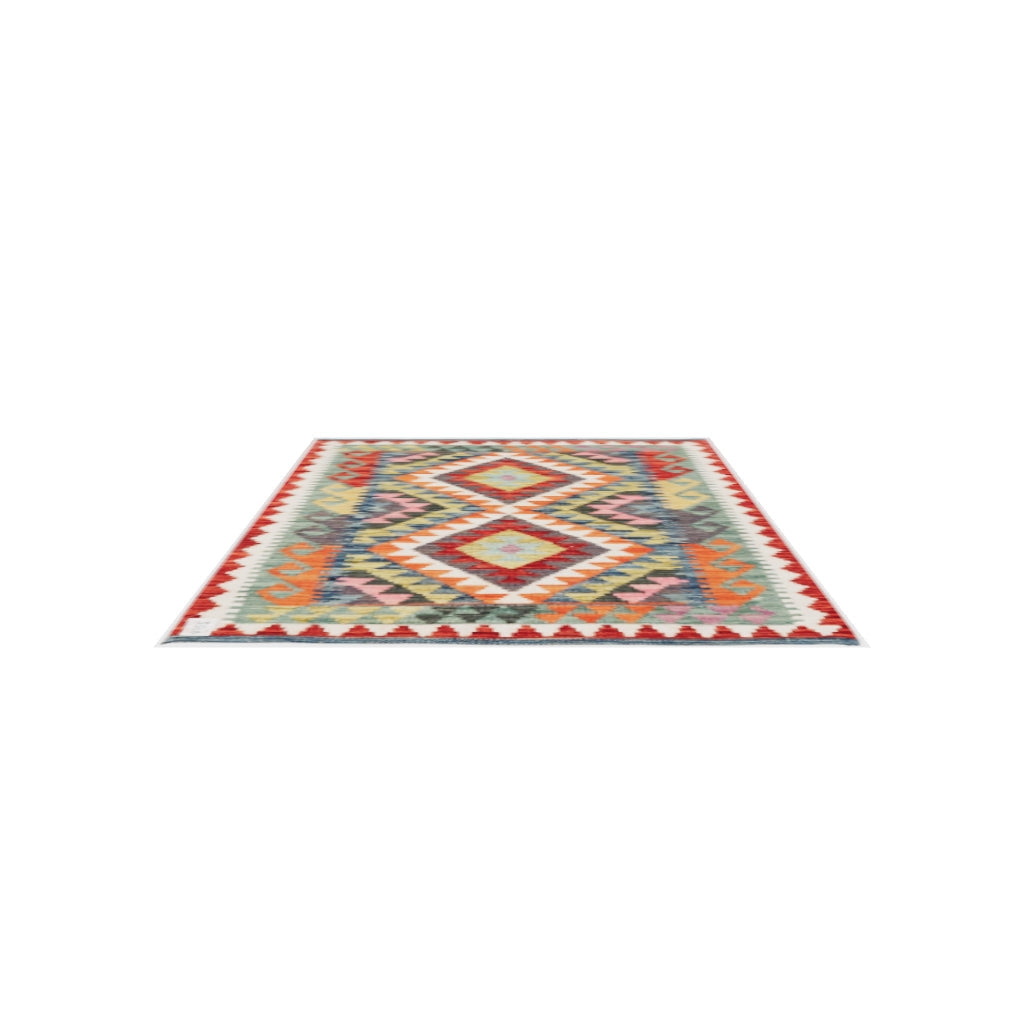 Maimana Kilim - 124 × 85 cm (4'1" x 2'9")