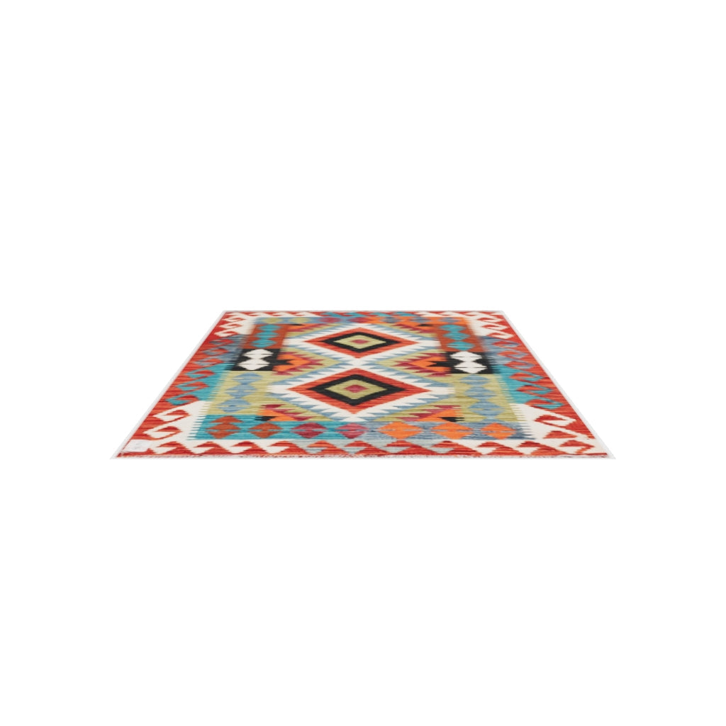 Maimana Kilim - 126 × 86 cm (4'2" x 2'10")