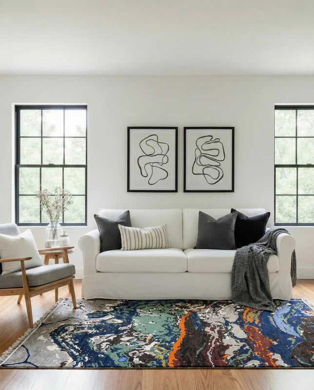 Modern Chobi Silk & Wool Rug - Size: 286 × 182 cm